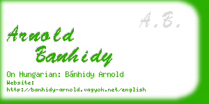 arnold banhidy business card